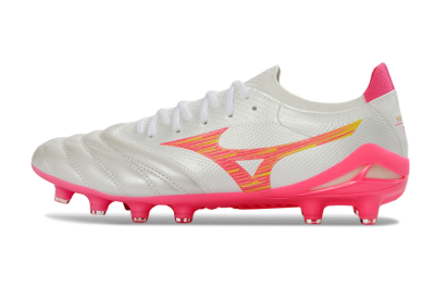 Mizuno Morelia Neo 4 FG Football Boots - White/Neon Pink/Sunny Yellow
