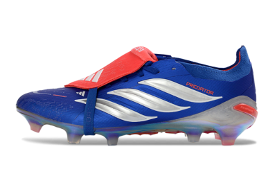 Adidas Predator 26 Elite Fold-Over Tongue FG Football Boots - Blue/Red Flame/Metallic Silver