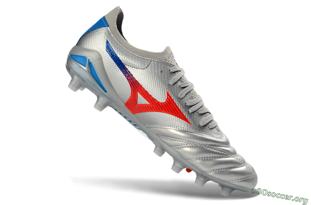 Mizuno Morelia Neo 4 FG Football Boots - Silver/Vivid Red/Flashy Blue 4