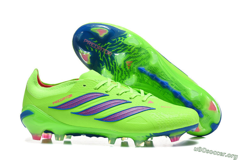 Adidas Predator 26 Elite FG Football Boots - Green/Electric Green/Striking Blue 2