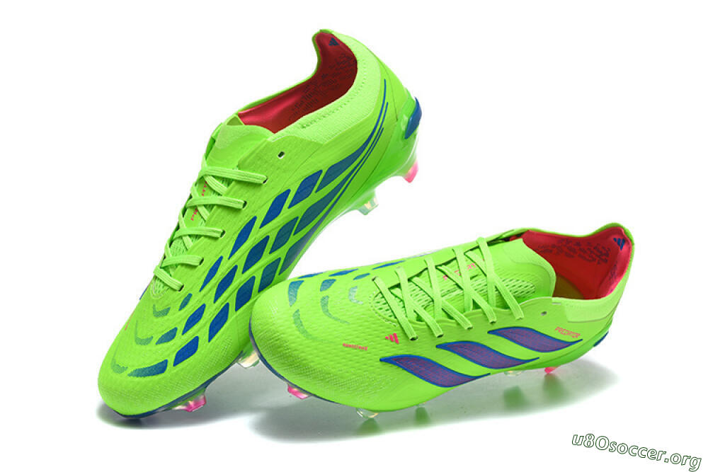 Adidas Predator 26 Elite FG Football Boots - Green/Electric Green/Striking Blue 6