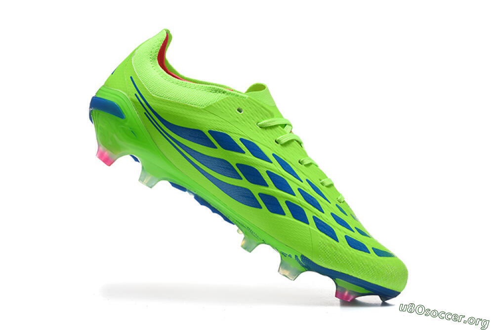 Adidas Predator 26 Elite FG Football Boots - Green/Electric Green/Striking Blue 7