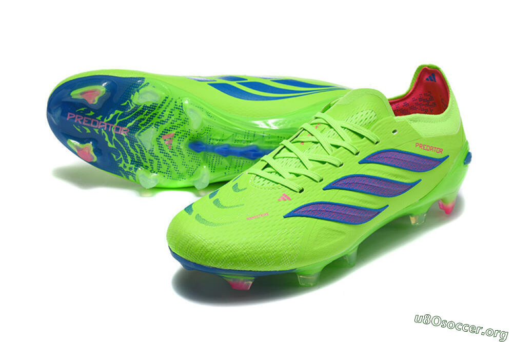 Adidas Predator 26 Elite FG Football Boots - Green/Electric Green/Striking Blue 0