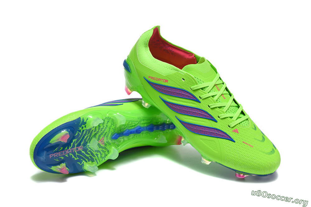 Adidas Predator 26 Elite FG Football Boots - Green/Electric Green/Striking Blue 4
