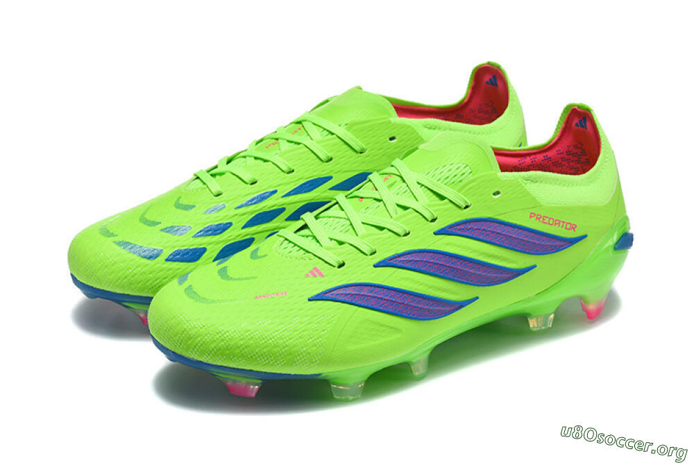 Adidas Predator 26 Elite FG Football Boots - Green/Electric Green/Striking Blue 5