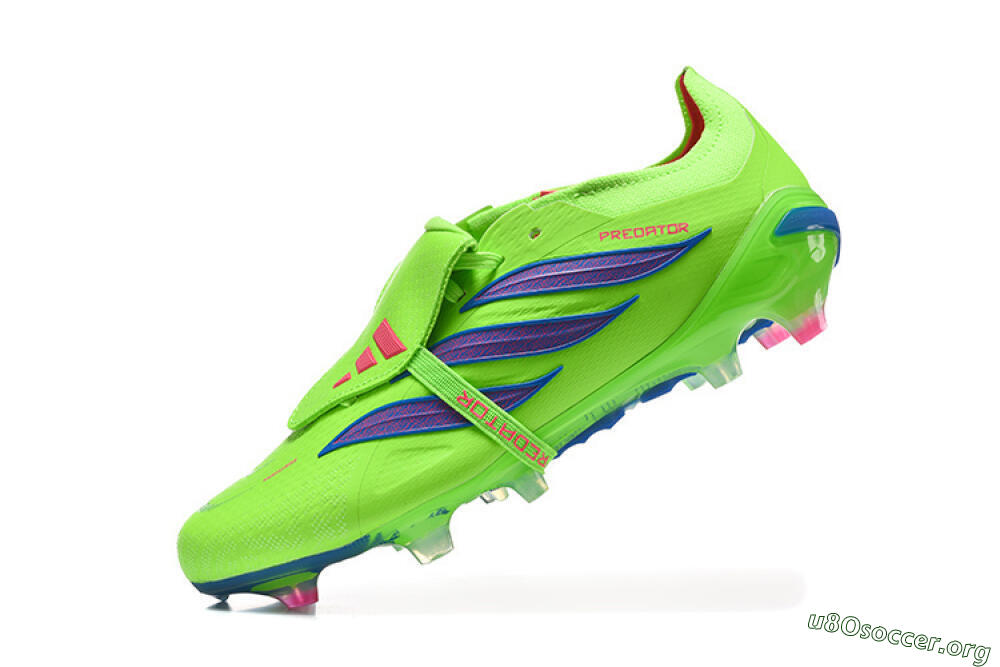 Adidas Predator 26 Elite Fold-Over Tongue FG Football Boots - Green/Electric Lime/Cobalt Blue 8