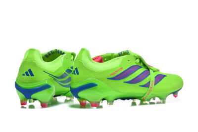 Adidas Predator 26 Elite Fold-Over Tongue FG Football Boots - Green/Electric Lime/Cobalt Blue