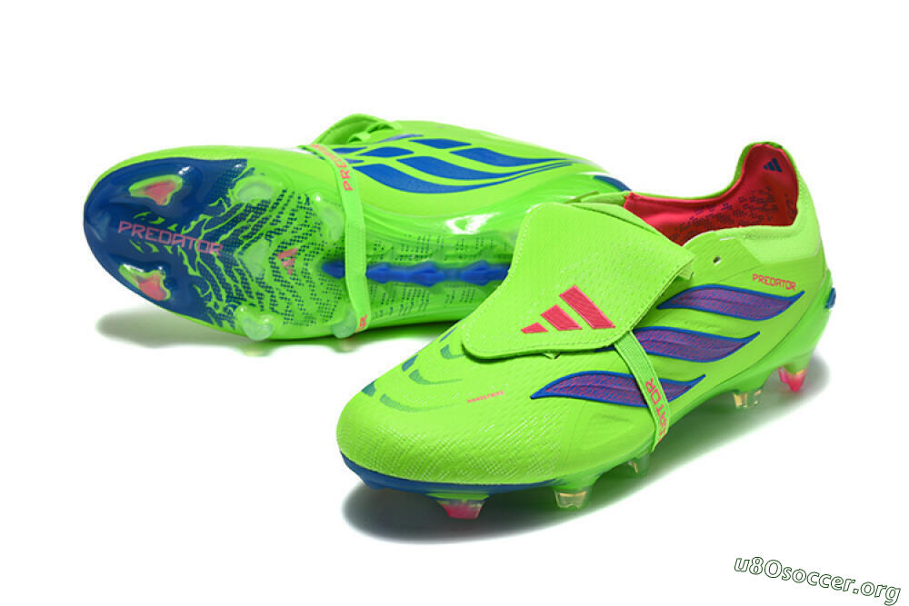 Adidas Predator 26 Elite Fold-Over Tongue FG Football Boots - Green/Electric Lime/Cobalt Blue 0