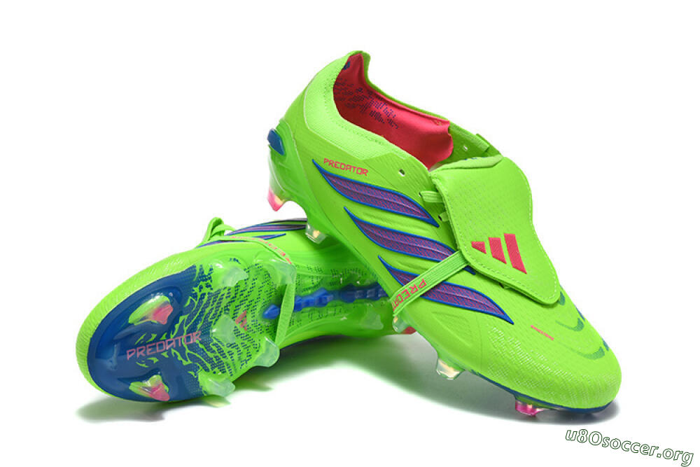Adidas Predator 26 Elite Fold-Over Tongue FG Football Boots - Green/Electric Lime/Cobalt Blue 4