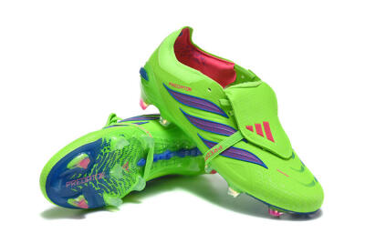 Adidas Predator 26 Elite Fold-Over Tongue FG Football Boots - Green/Electric Lime/Cobalt Blue