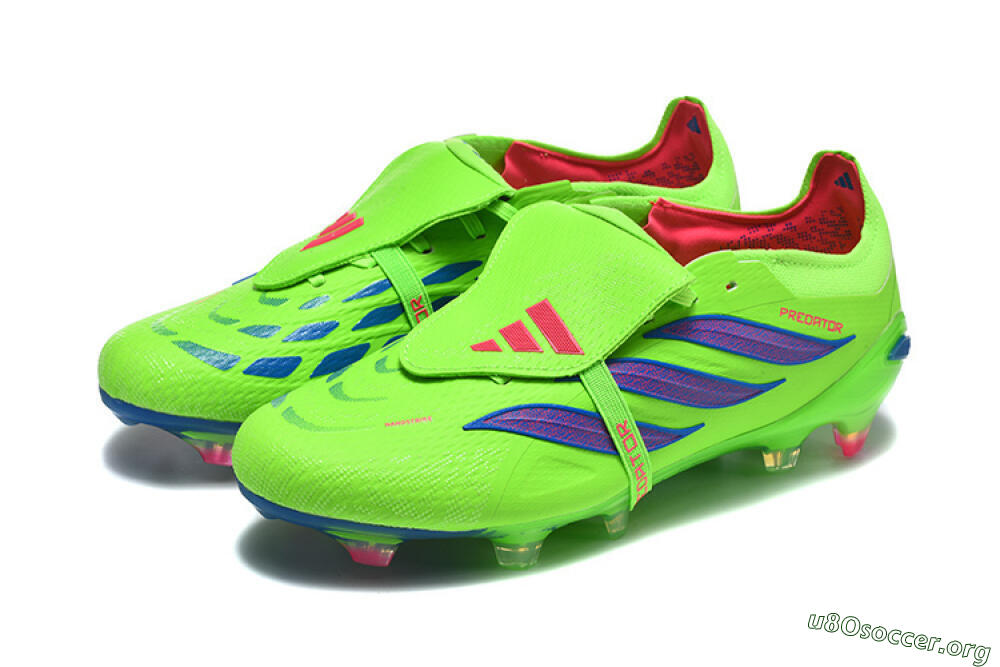 Adidas Predator 26 Elite Fold-Over Tongue FG Football Boots - Green/Electric Lime/Cobalt Blue 5