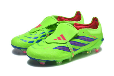 Adidas Predator 26 Elite Fold-Over Tongue FG Football Boots - Green/Electric Lime/Cobalt Blue
