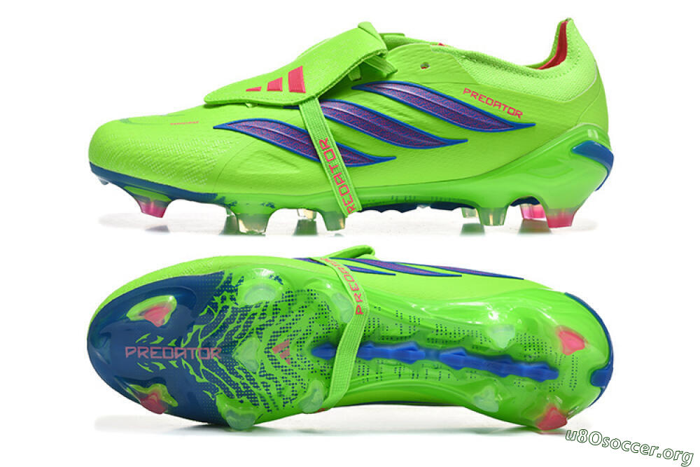 Adidas Predator 26 Elite Fold-Over Tongue FG Football Boots - Green/Electric Lime/Cobalt Blue 1