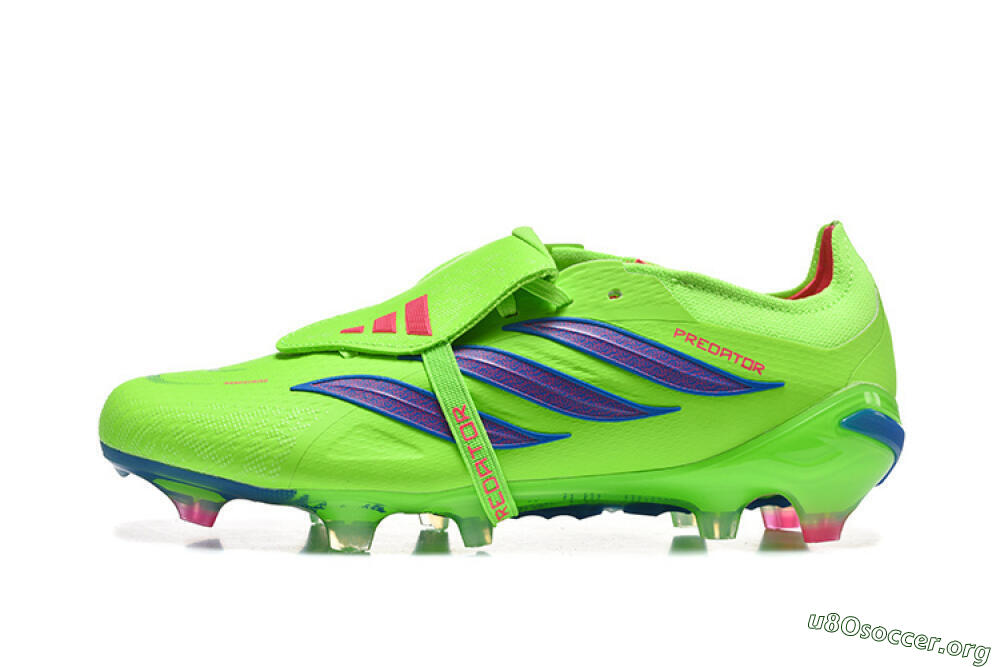 Adidas Predator 26 Elite Fold-Over Tongue FG Football Boots - Green/Electric Lime/Cobalt Blue 3