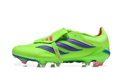 Adidas Predator 26 Elite Fold-Over Tongue FG Football Boots - Green/Electric Lime/Cobalt Blue