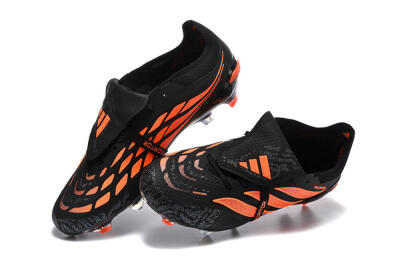 Adidas Predator 26 Elite Fold-Over Tongue FG Football Boots - Black/Electric Orange/Graphite Gray
