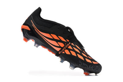 Adidas Predator 26 Elite Fold-Over Tongue FG Football Boots - Black/Electric Orange/Graphite Gray