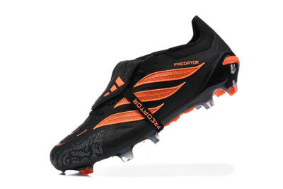 Adidas Predator 26 Elite Fold-Over Tongue FG Football Boots - Black/Electric Orange/Graphite Gray