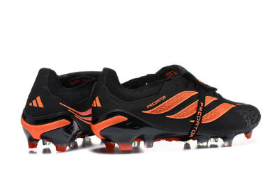 Adidas Predator 26 Elite Fold-Over Tongue FG Football Boots - Black/Electric Orange/Graphite Gray