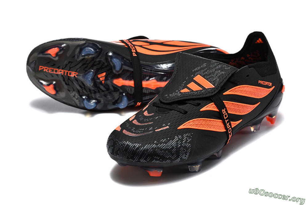 Adidas Predator 26 Elite Fold-Over Tongue FG Football Boots - Black/Electric Orange/Graphite Gray 0