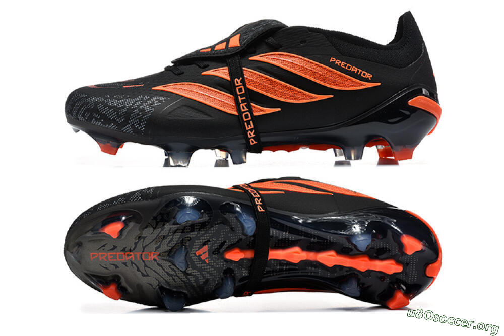 Adidas Predator 26 Elite Fold-Over Tongue FG Football Boots - Black/Electric Orange/Graphite Gray 1