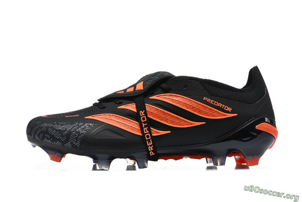 Adidas Predator 26 Elite Fold-Over Tongue FG Football Boots - Black/Electric Orange/Graphite Gray 3