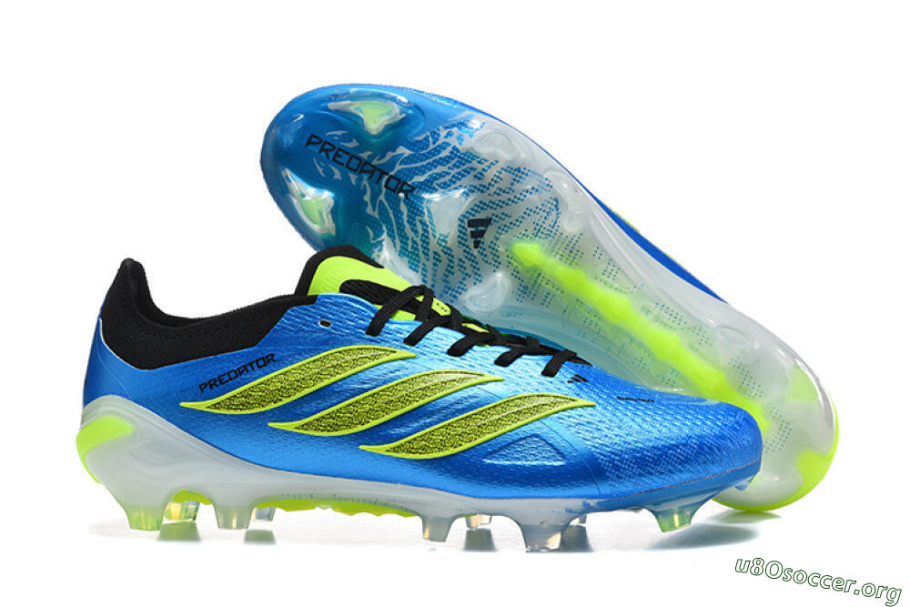 Adidas Predator 26 Elite FG Football Boots - Blue/Electric Blue/Neon Green 2