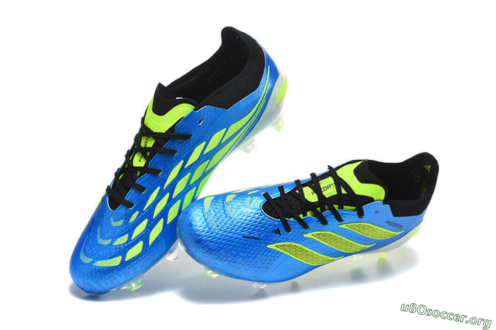 Adidas Predator 26 Elite FG Football Boots - Blue/Electric Blue/Neon Green 6