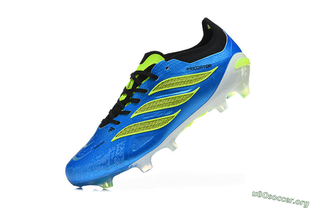 Adidas Predator 26 Elite FG Football Boots - Blue/Electric Blue/Neon Green 8