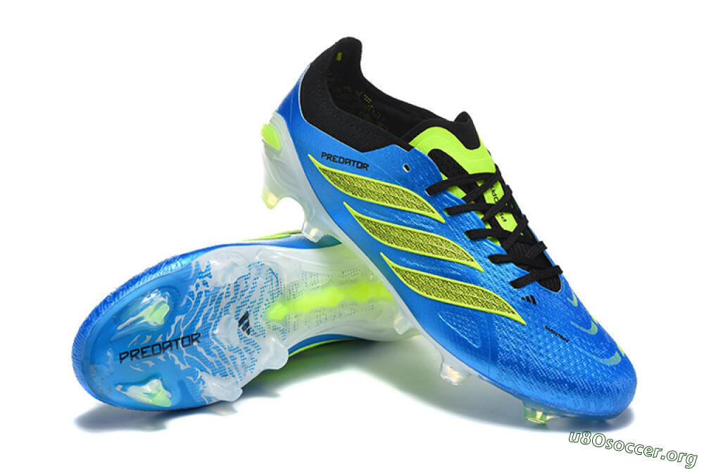Adidas Predator 26 Elite FG Football Boots - Blue/Electric Blue/Neon Green 4