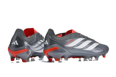 Adidas Predator 26 Elite FG Football Boots - Gray/Crimson Red/Slate Gray