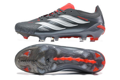 Adidas Predator 26 Elite FG Football Boots - Gray/Crimson Red/Slate Gray