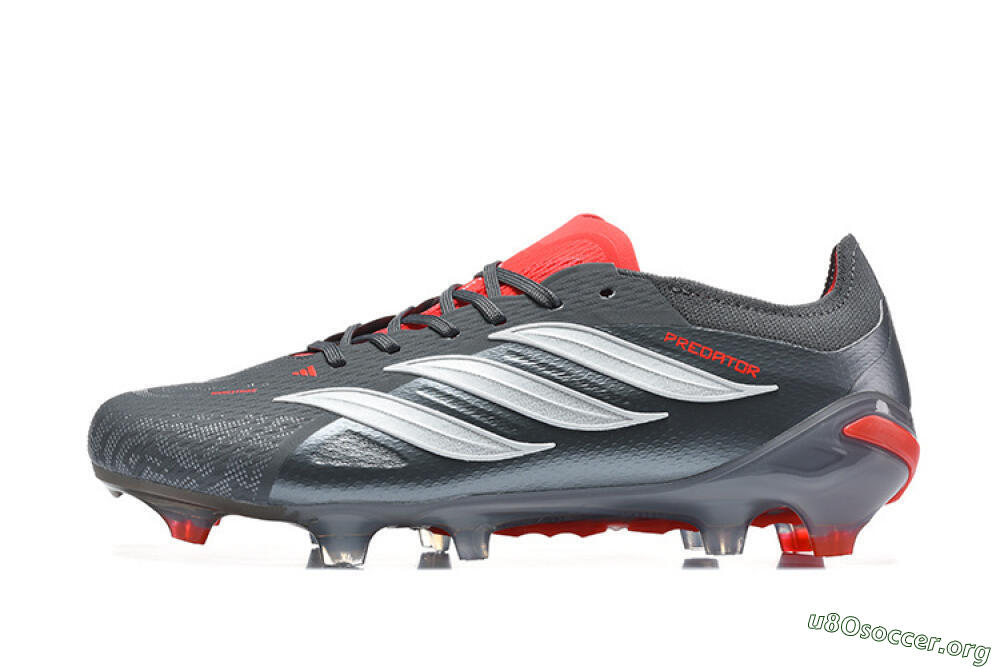 Adidas Predator 26 Elite FG Football Boots - Gray/Crimson Red/Slate Gray 3