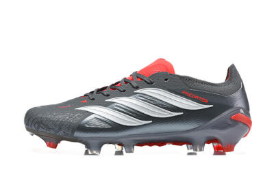 Adidas Predator 26 Elite FG Football Boots - Gray/Crimson Red/Slate Gray