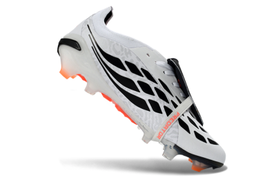 Adidas Predator 26 Elite Fold-Over Tongue FG Football Boots - White/Electric Orange/Dark Purple