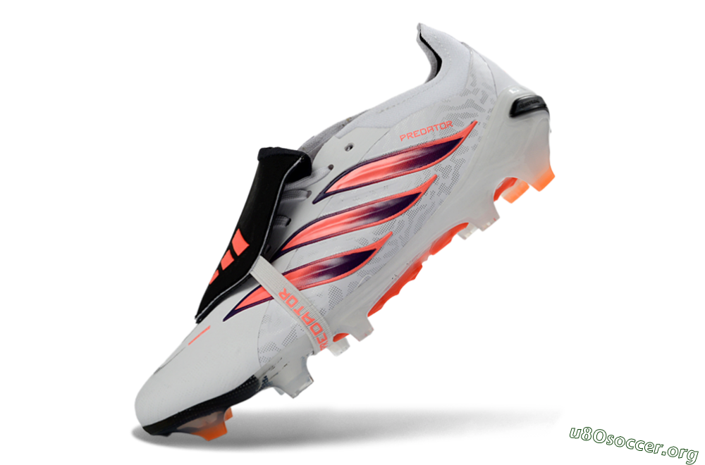 Adidas Predator 26 Elite Fold-Over Tongue FG Football Boots - White/Electric Orange/Dark Purple 6
