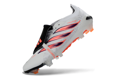 Adidas Predator 26 Elite Fold-Over Tongue FG Football Boots - White/Electric Orange/Dark Purple