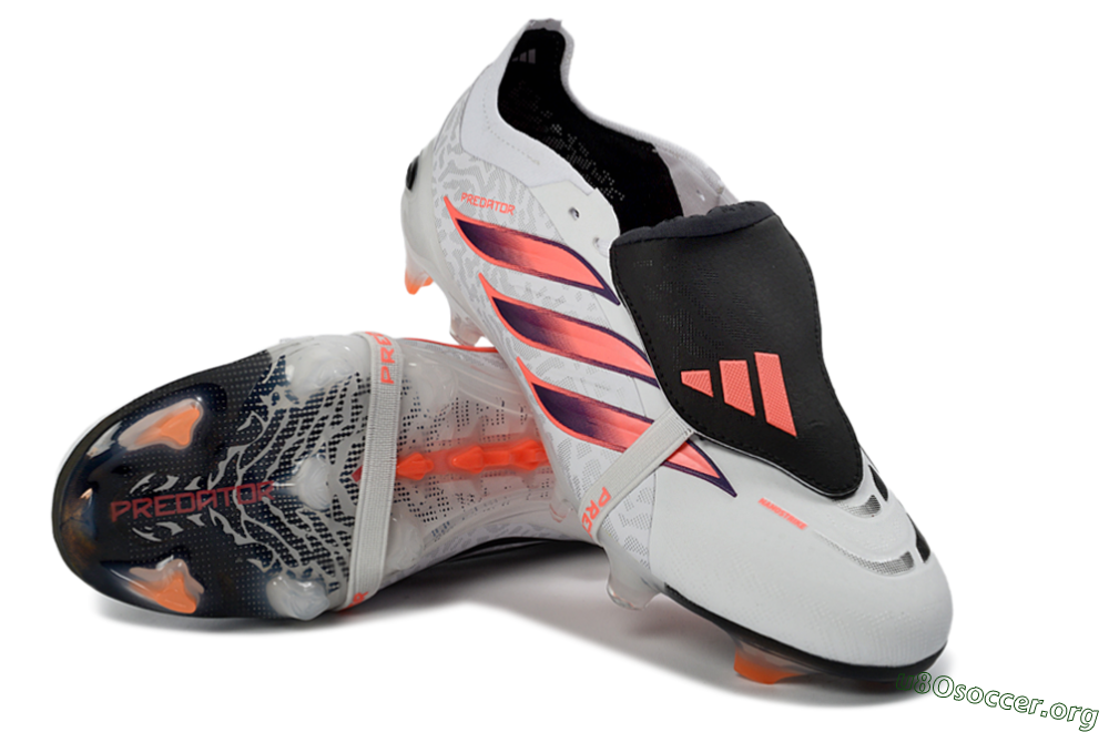 Adidas Predator 26 Elite Fold-Over Tongue FG Football Boots - White/Electric Orange/Dark Purple 4