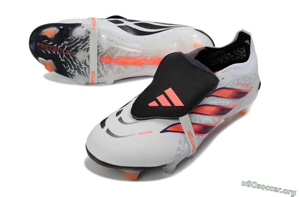 Adidas Predator 26 Elite Fold-Over Tongue FG Football Boots - White/Electric Orange/Dark Purple 0