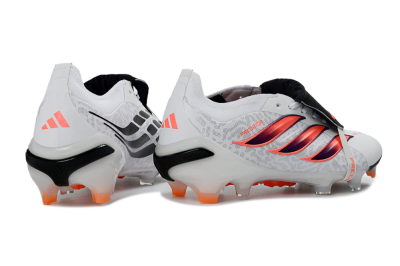 Adidas Predator 26 Elite Fold-Over Tongue FG Football Boots - White/Electric Orange/Dark Purple