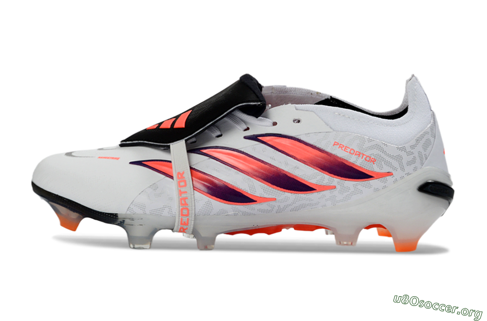 Adidas Predator 26 Elite Fold-Over Tongue FG Football Boots - White/Electric Orange/Dark Purple 3