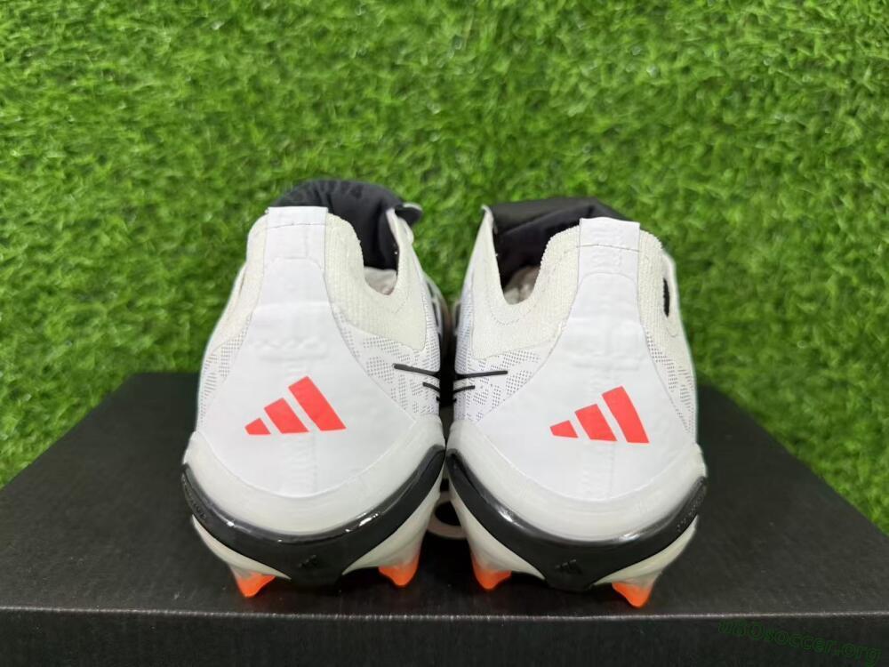 Adidas Predator 26 Elite Fold-Over Tongue FG Football Boots - White/Electric Orange/Dark Purple