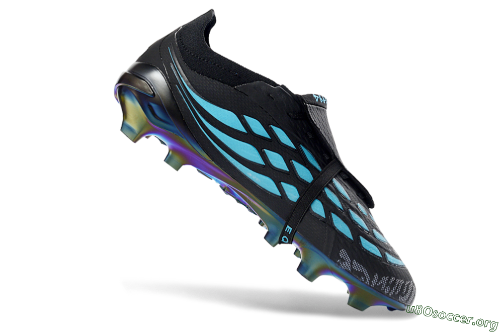 Adidas Predator 26 Elite Fold-Over Tongue FG Football Boots - Black/Electric Blue/Iridescent Green 4