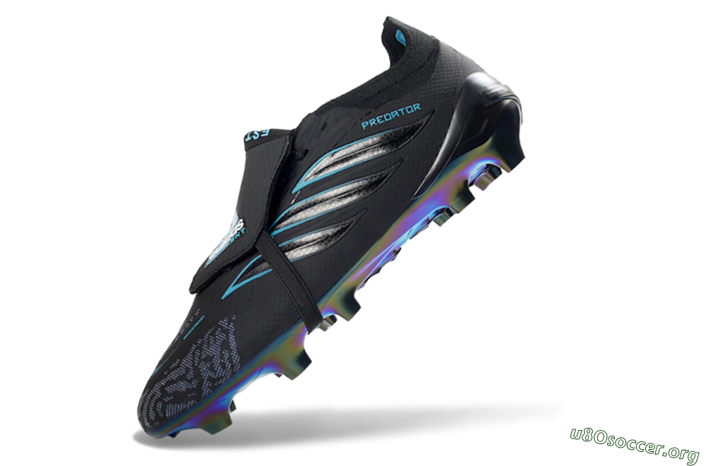 Adidas Predator 26 Elite Fold-Over Tongue FG Football Boots - Black/Electric Blue/Iridescent Green 5