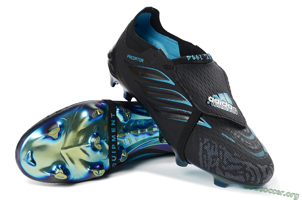 Adidas Predator 26 Elite Fold-Over Tongue FG Football Boots - Black/Electric Blue/Iridescent Green 0