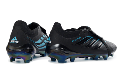 Adidas Predator 26 Elite Fold-Over Tongue FG Football Boots - Black/Electric Blue/Iridescent Green