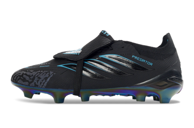 Adidas Predator 26 Elite Fold-Over Tongue FG Football Boots - Black/Electric Blue/Iridescent Green