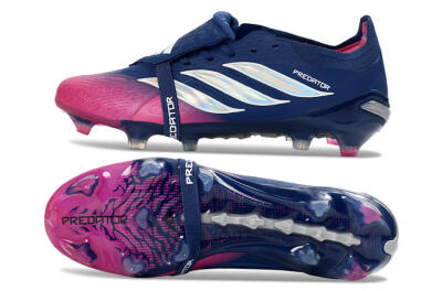 Adidas Predator 26 Elite Fold-Over Tongue FG Football Boots - Navy/Vibrant Pink/Deep Blue