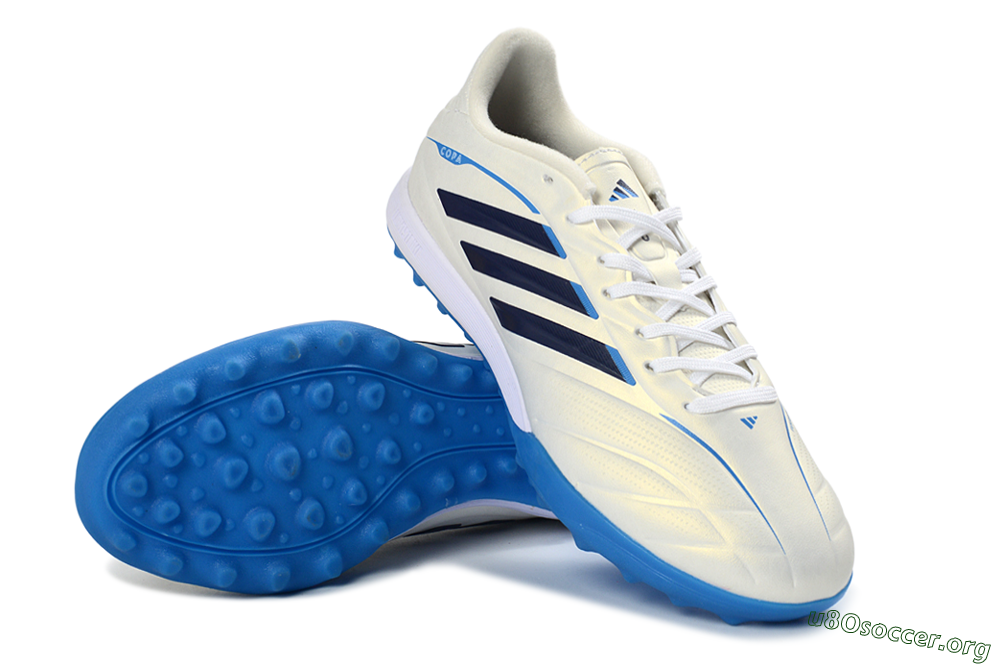 Adidas Copa Pure 3 Elite TF Football Shoes - White/Navy Blue/Cyan Blue 0