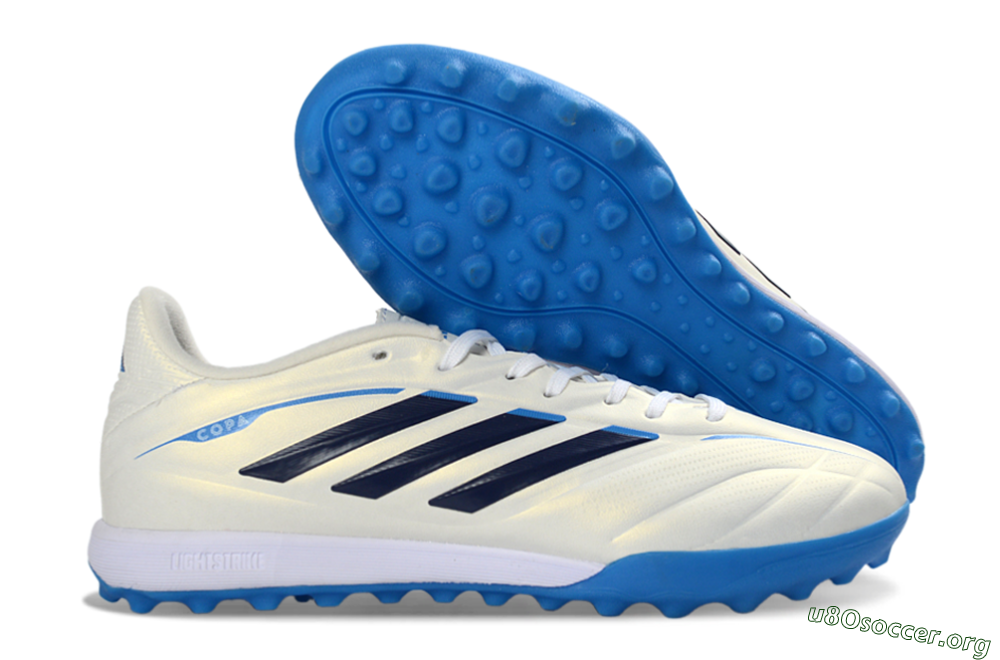 Adidas Copa Pure 3 Elite TF Football Shoes - White/Navy Blue/Cyan Blue 2